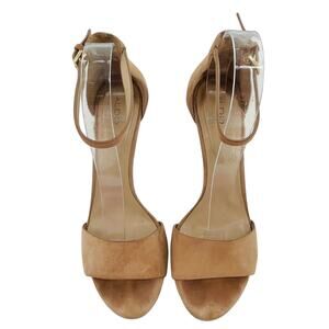 Aldo Tan Suede Leather Strap Ankle Summer Coastal Dressy Stiletto Heel Sandals 8